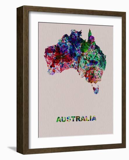 Australia Color Splatter Map-NaxArt-Framed Art Print