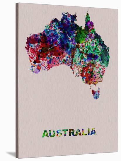 Australia Color Splatter Map-NaxArt-Stretched Canvas