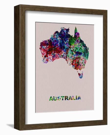 Australia Color Splatter Map-NaxArt-Framed Art Print