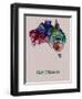 Australia Color Splatter Map-NaxArt-Framed Art Print