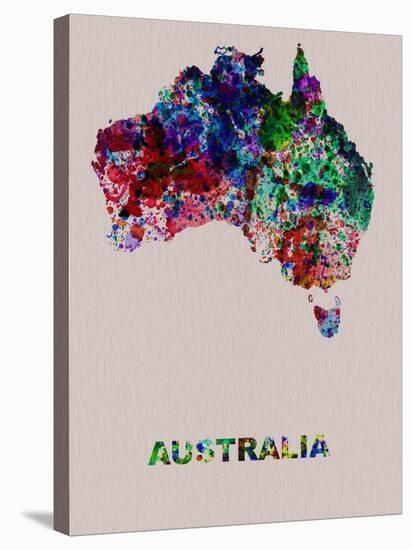 Australia Color Splatter Map-NaxArt-Stretched Canvas