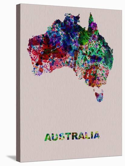 Australia Color Splatter Map-NaxArt-Stretched Canvas