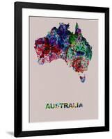 Australia Color Splatter Map-NaxArt-Framed Art Print