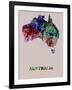 Australia Color Splatter Map-NaxArt-Framed Art Print