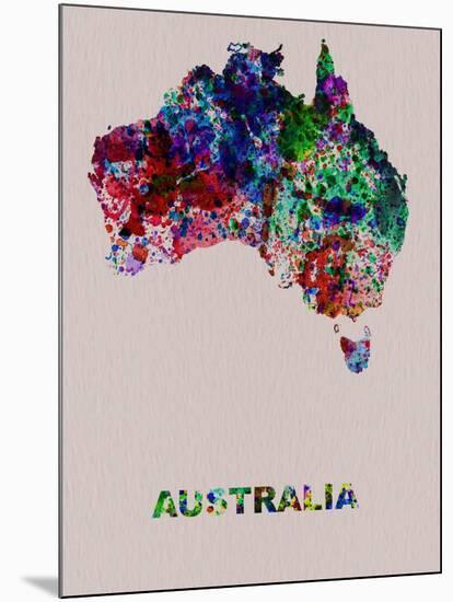 Australia Color Splatter Map-NaxArt-Mounted Art Print