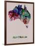 Australia Color Splatter Map-NaxArt-Framed Art Print