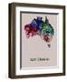 Australia Color Splatter Map-NaxArt-Framed Art Print