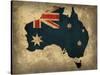 Australia Country Flag Map-Red Atlas Designs-Stretched Canvas