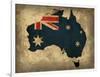 Australia Country Flag Map-Red Atlas Designs-Framed Giclee Print