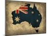 Australia Country Flag Map-Red Atlas Designs-Mounted Giclee Print