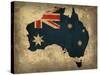 Australia Country Flag Map-Red Atlas Designs-Stretched Canvas