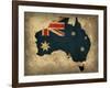 Australia Country Flag Map-Red Atlas Designs-Framed Giclee Print