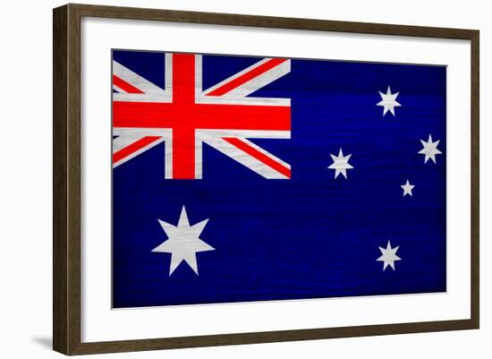 Australia Flag Design with Wood Patterning - Flags of the World Series-Philippe Hugonnard-Framed Art Print