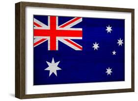 Australia Flag Design with Wood Patterning - Flags of the World Series-Philippe Hugonnard-Framed Art Print