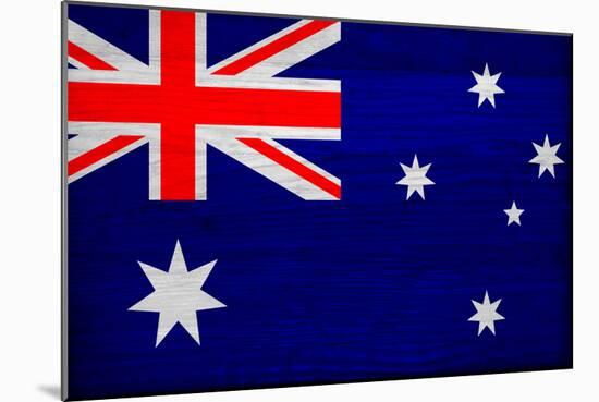 Australia Flag Design with Wood Patterning - Flags of the World Series-Philippe Hugonnard-Mounted Art Print