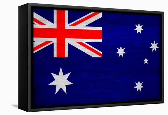 Australia Flag Design with Wood Patterning - Flags of the World Series-Philippe Hugonnard-Framed Stretched Canvas