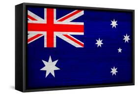 Australia Flag Design with Wood Patterning - Flags of the World Series-Philippe Hugonnard-Framed Stretched Canvas