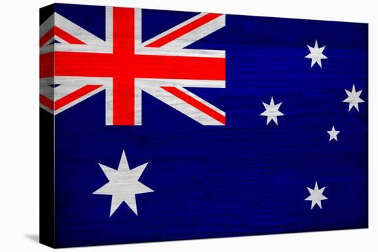 Australia Flag Design with Wood Patterning - Flags of the World Series-Philippe Hugonnard-Stretched Canvas