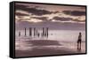 Australia, Fleurieu Peninsula, Port Willunga, Old Jetty, Dusk-Walter Bibikow-Framed Stretched Canvas