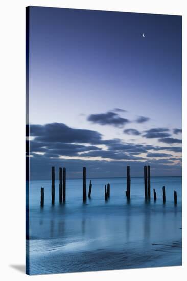 Australia, Fleurieu Peninsula, Port Willunga, Old Jetty, Dusk-Walter Bibikow-Stretched Canvas