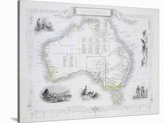 Australia, from a Series of World Maps, c.1850-John Rapkin-Stretched Canvas