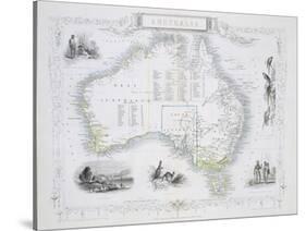 Australia, from a Series of World Maps, c.1850-John Rapkin-Stretched Canvas