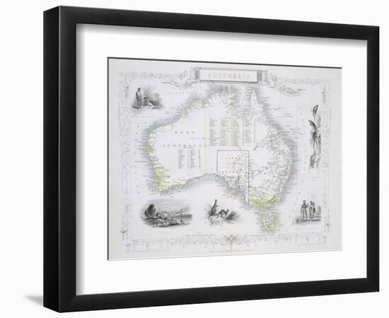 Australia, from a Series of World Maps, c.1850-John Rapkin-Framed Giclee Print