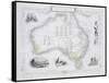 Australia, from a Series of World Maps, c.1850-John Rapkin-Framed Stretched Canvas