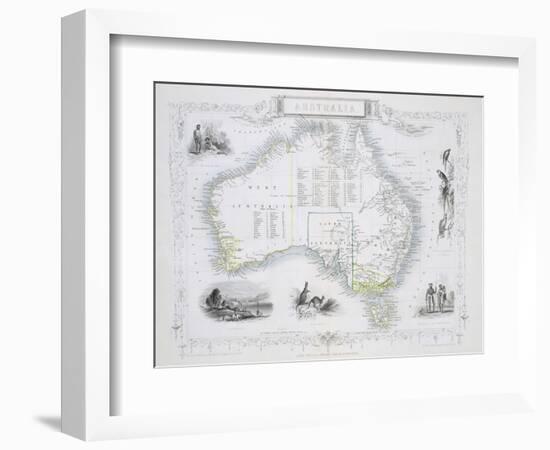 Australia, from a Series of World Maps, c.1850-John Rapkin-Framed Giclee Print