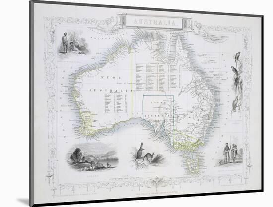 Australia, from a Series of World Maps, c.1850-John Rapkin-Mounted Giclee Print