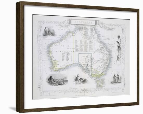 Australia, from a Series of World Maps, c.1850-John Rapkin-Framed Giclee Print