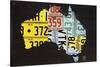 Australia License Plate Map-Design Turnpike-Stretched Canvas