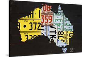 Australia License Plate Map-Design Turnpike-Stretched Canvas