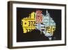 Australia License Plate Map-Design Turnpike-Framed Giclee Print