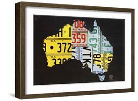 Australia License Plate Map-Design Turnpike-Framed Giclee Print