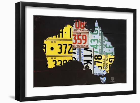 Australia License Plate Map-Design Turnpike-Framed Giclee Print