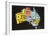 Australia License Plate Map-Design Turnpike-Framed Premium Giclee Print