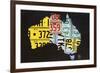 Australia License Plate Map-Design Turnpike-Framed Giclee Print