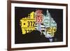 Australia License Plate Map-Design Turnpike-Framed Giclee Print