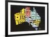 Australia License Plate Map-Design Turnpike-Framed Giclee Print