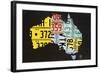 Australia License Plate Map-Design Turnpike-Framed Giclee Print