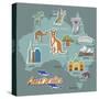Australia Map and Travel Icon Eps 10 Format-Sajja-Stretched Canvas