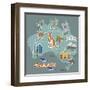 Australia Map and Travel Icon Eps 10 Format-Sajja-Framed Art Print