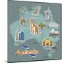 Australia Map and Travel Icon Eps 10 Format-Sajja-Mounted Art Print