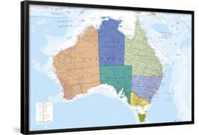 AUSTRALIA MAP-null-Framed Poster
