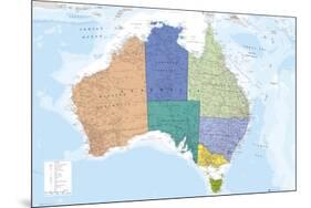 AUSTRALIA MAP-null-Mounted Poster