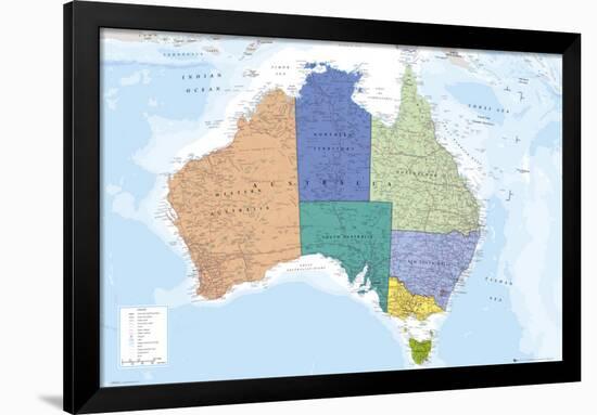 AUSTRALIA MAP-null-Framed Poster