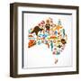 Australia Map-Marish-Framed Art Print