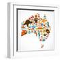 Australia Map-Marish-Framed Art Print