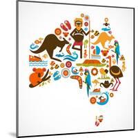 Australia Map-Marish-Mounted Art Print